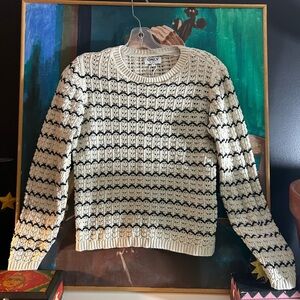 ONLY Women's Sweater in Cream and Black Small